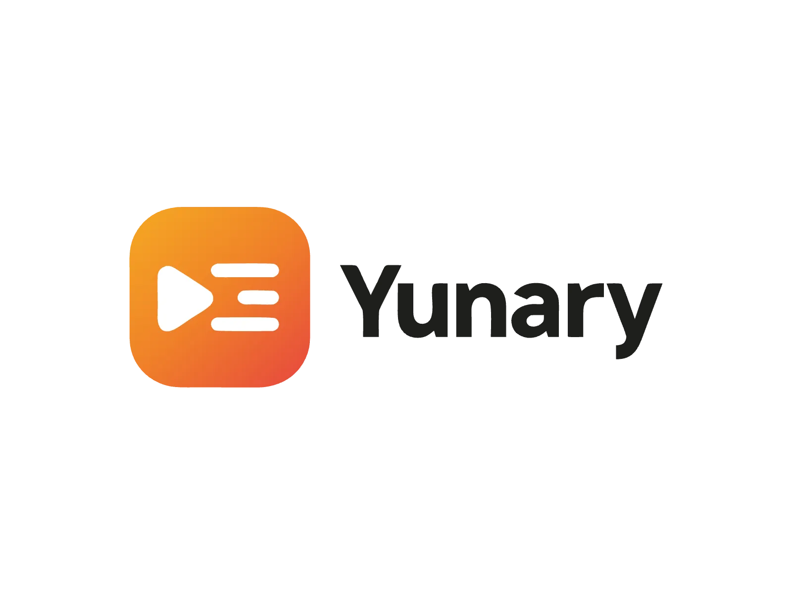 Le logo Yunary : l'icône en dégradé orange, suivie du nom Yunary