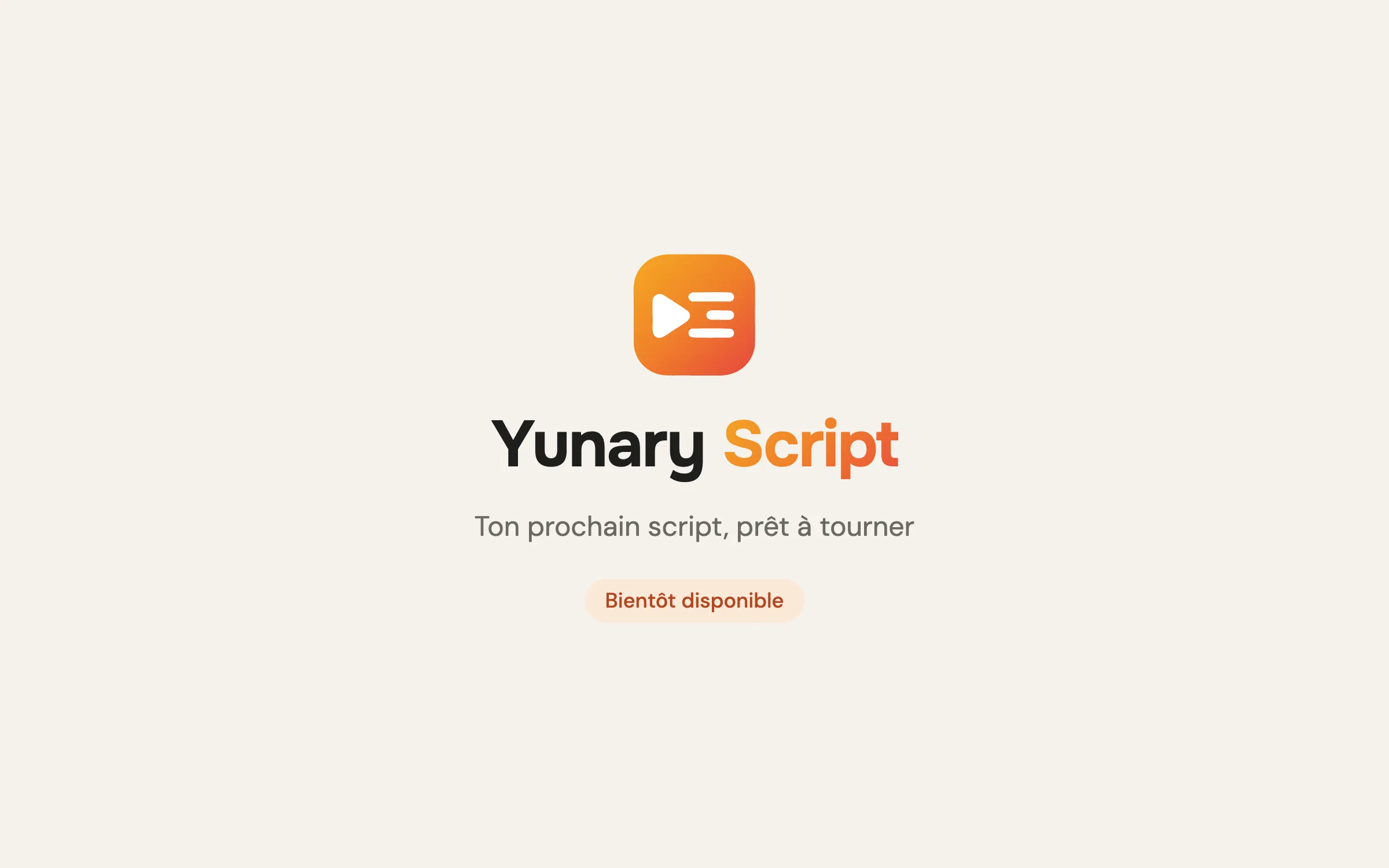 Visuel d'attente de Yunary Script, qui arrive bientôt