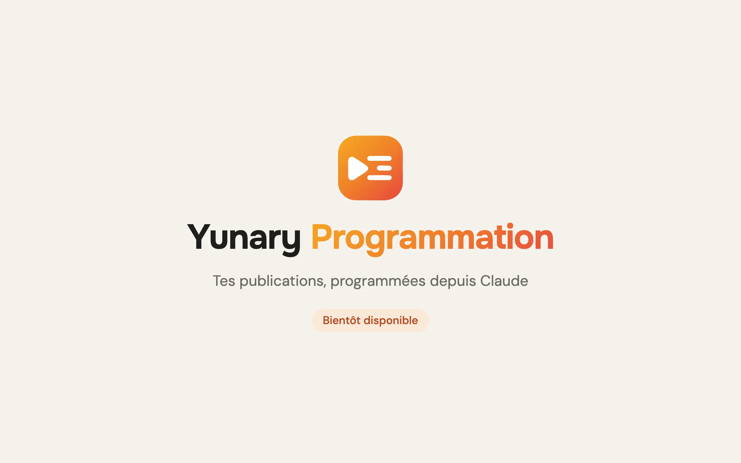 Visuel d'attente de Yunary Programmation, qui arrive bientôt